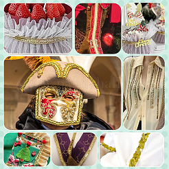 Блестящий волнистый узор металлический полиэстер кружевная лента OCOR-WH0047-73A-05