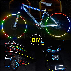 5 рулон двухцветных светоотражающих лент из ПВХ для велосипедов DIY-SP0004-39