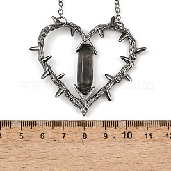 Женские ожерелья с подвеской в виде сердца из сплава со смолой и шипами&nbsp;NJEW-Z101-01B