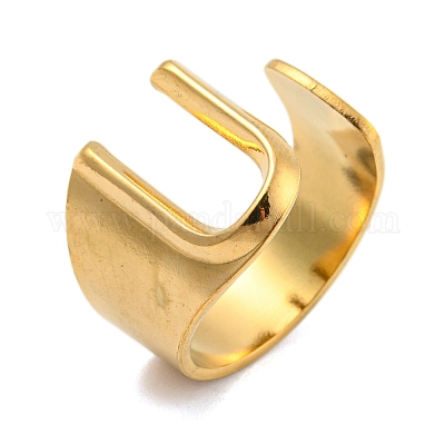 Вакуумное покрытие pvd 201 манжетные кольца из нержавеющей стали RJEW-Z032-01G-U-1