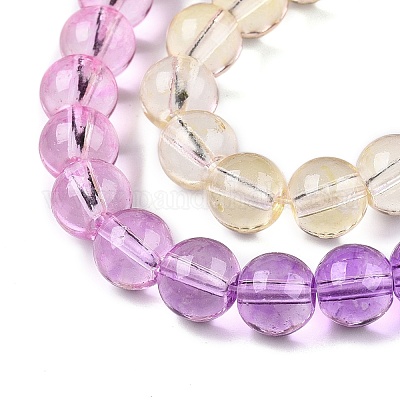 Выпечка расписные прозрачные стеклянные бусины X-DGLA-M001-8mm-09-1