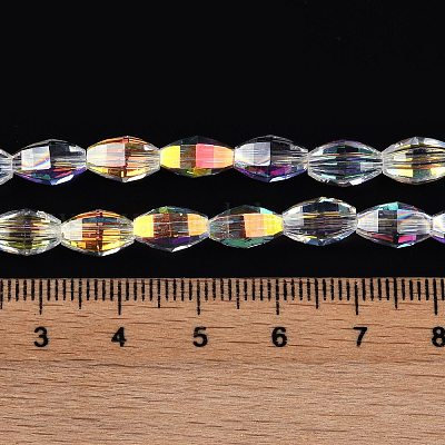 Стеклянные бусины с гальваническим покрытием  GLAA-Q101-03A-AB06-1