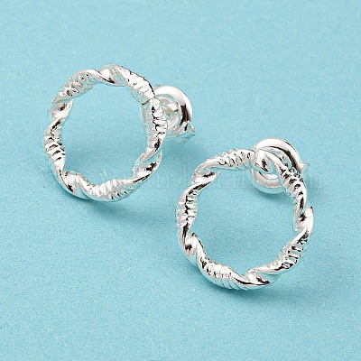 Серьги-гвоздики из нержавеющей стали 304 с полым кольцом для женщин EJEW-N907-003S-1