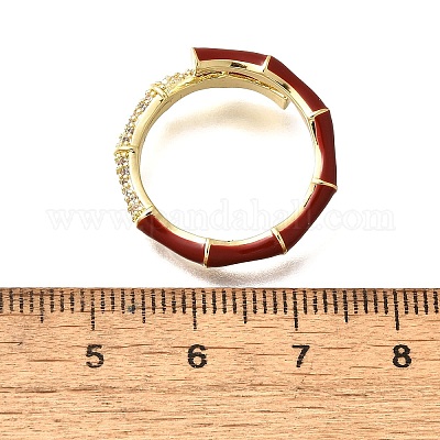 Латунные кольца-манжеты с микропаве и прозрачным цирконием для женщин RJEW-U040-02G-02-1