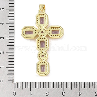 Настоящие 18к позолоченные латунные подвески с микропаве и кубическим цирконием KK-A209-22G-1