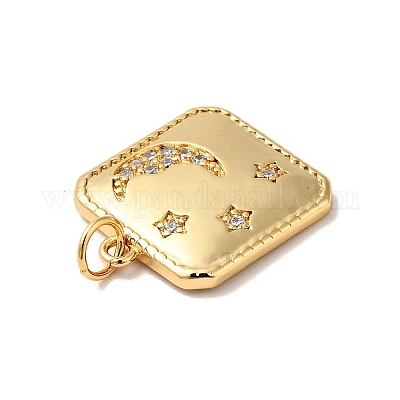 Покрытие стойки латунь микропаве прозрачные подвески из кубического циркония KK-H431-25G-1