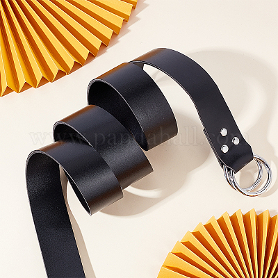 Цепной ремень из искусственной кожи с железной пряжкой с двойным d-образным кольцом AJEW-WH0314-52A-1