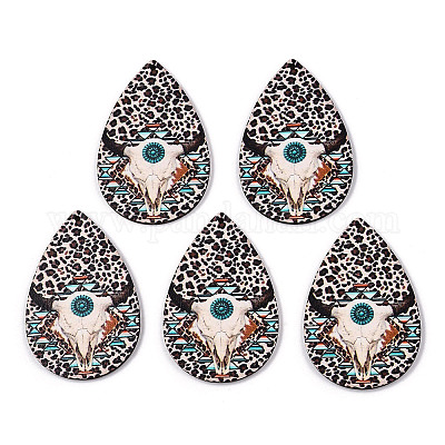 Большие подвески из липы с односторонним принтом WOOD-TAC0021-09-1