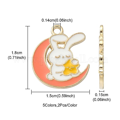 10шт 5 цвета сплава эмалевые подвески ENAM-YW0002-72-1
