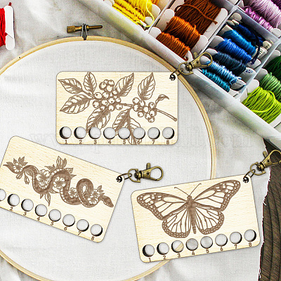 8-позиционные деревянные лотки для хранения ниток для вышивания TOOL-WH0056-025-1