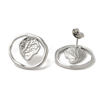 Серьги-гвоздики из нержавеющей стали 304 EJEW-Z066-12P-1