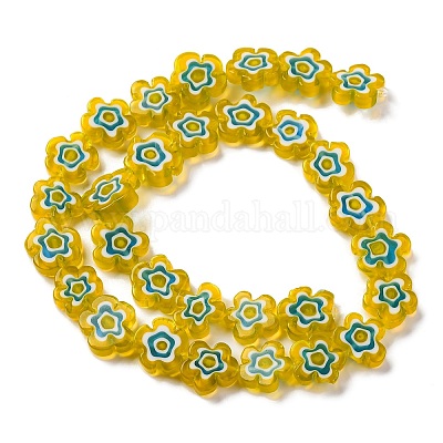 Ручной работы millefiori стеклянные бусины нитки LAMP-G164-08E-1