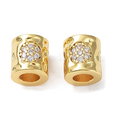 Латунные микро проложить кубического циркония бусы KK-A189-09G-1