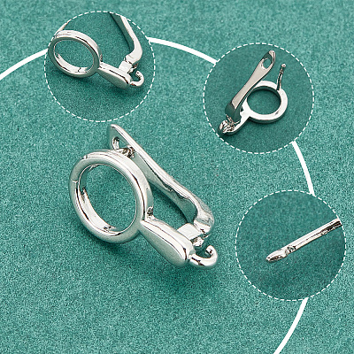 20 шт. 2 цвета латунные серьги-кольца Huggie KK-AR0003-04-1