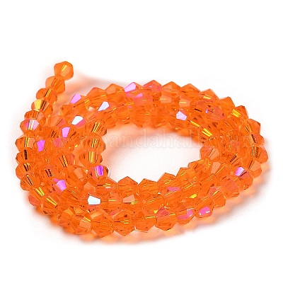 Прозрачные стеклянные бусины гальваническим пряди GLAA-F029-4mm-D11-1