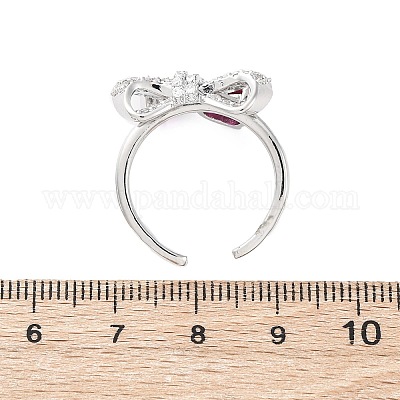 Манжеты из латуни с микро паве кубический цирконий для женщин RJEW-A062-01P-1