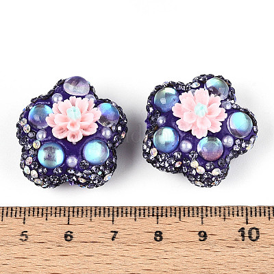 Полимерная глина в форме цветка со стразами CLAY-U023-01F-1