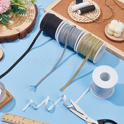 24 ярд плоского металлизированного полиэстерового эластичного шнура OCOR-WR0001-15D-1