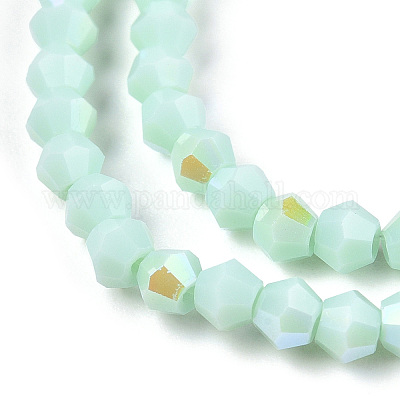 Непрозрачные однотонные гальванические стеклянные бусины EGLA-A039-P2mm-L20-1