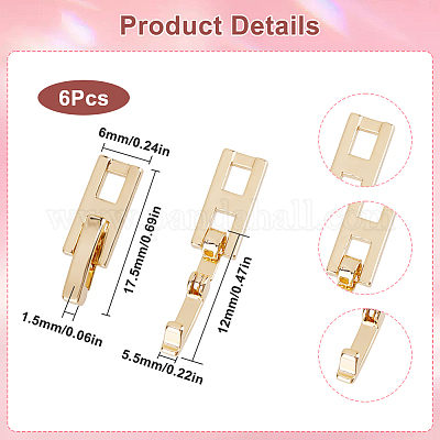 6 шт. латунные раскладывающиеся застежки KK-SC0005-46-1