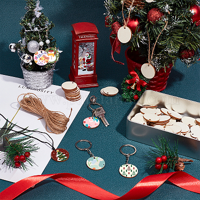 100 шт. Незаконченные подвески из натурального тополя DIY-PH0002-34-1