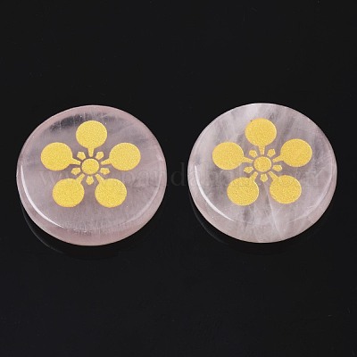 Природного розового кварца кабошонов G-S375-006B-1