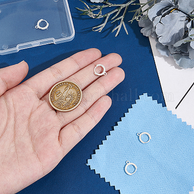 4 шт. фурнитура для сережек-колец Huggie Hoop из стерлингового серебра STER-UN0001-76-1