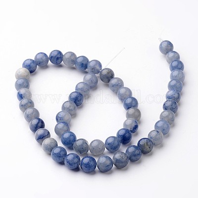 Круглые нити шарик натуральный голубой авантюрин G-J346-23-8mm-1