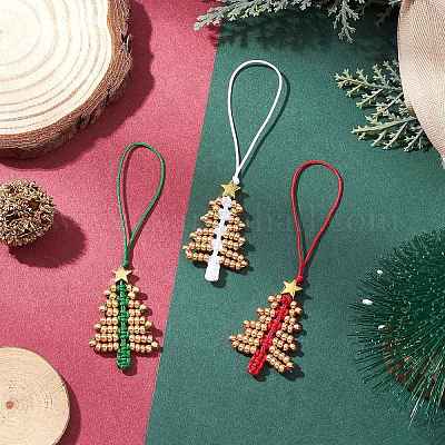 3 шт. подвеска на елку из стеклянных бусин HJEW-MZ00373-1