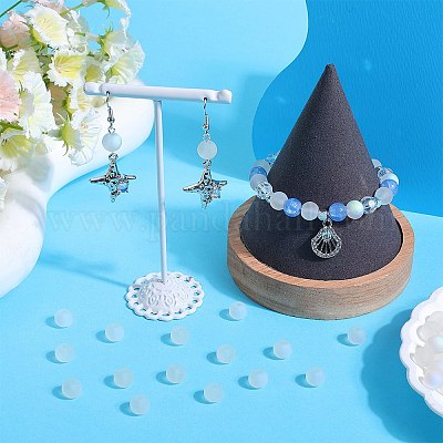 10 нити прозрачных матовых стеклянных бусин GLAA-SC0002-25-1