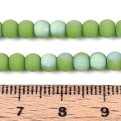 Нити из матовых непрозрачных стеклянных бусин GLAA-T032-P4mm-MBB06-1