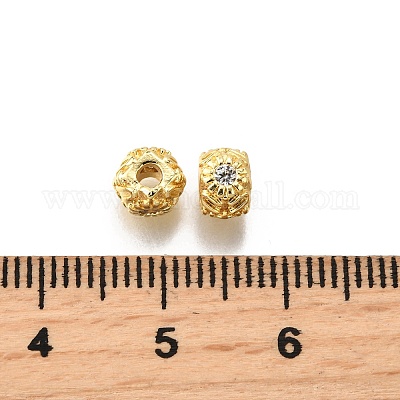 Латунные микро проложить кубического циркония бусы KK-C106-15G-1