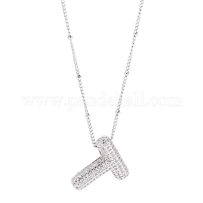 1 шт. латунные подвески в виде букв с микропаве из кубического циркония NJEW-LP0001-43T-P-1