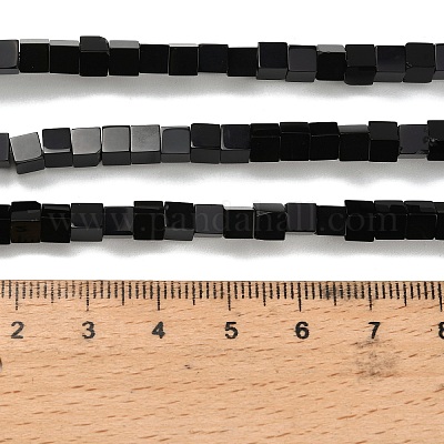 Бусины из натурального черного оникса G-Z110-J01-4x4mm-1