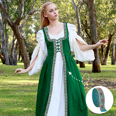 Блестящие полиэстеровые ленты для вышивки цветов SRIB-WH0011-266C-1