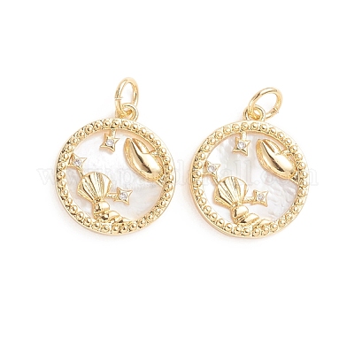 Латунные микро проложить кубического циркония подвески ZIRC-E164-36C-G-1