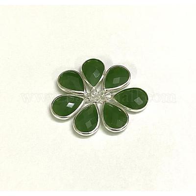 Серебряные плакированные медью стеклянные стеклянные подвески GLAA-M006-A-05S-1