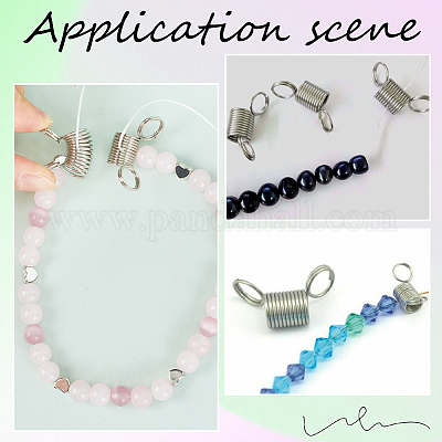 60 шт. 2 стиля пружинных зажимов из нержавеющей стали для изготовления бисерных украшений FIND-SC0009-62-1