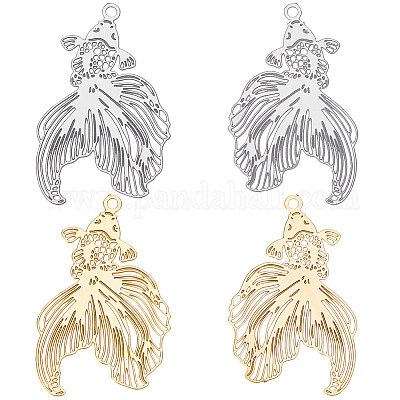 48 шт. 2-х цветная стойка с покрытием 201 из нержавеющей стали филигранные подвески STAS-CN0001-35-1