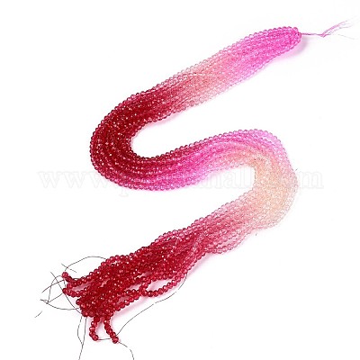 Нить стеклянных бусин прозрачного градиента цвета GLAA-TAC0022-05O-01-1