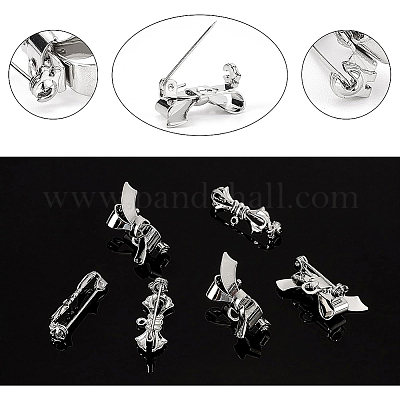 20 шт. 2 размера броши-банты из латуни с фурнитурой KK-BC0008-22-1