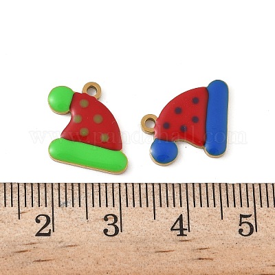 Рождественские эмалевые подвески из нержавеющей стали 304 STAS-Z153-01G-04-1