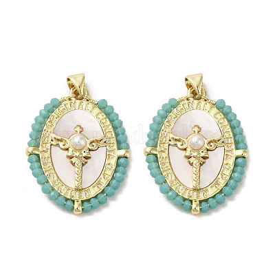 Латунные подвески из ракушек KK-I708-01B-G-1