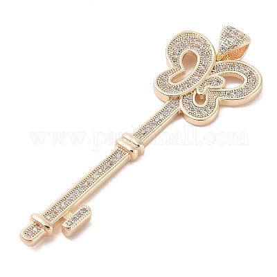 Латунные микропаве прозрачные подвески с фианитом KK-S388-02G-01-1