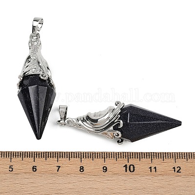 Большие подвески из натуральных и синтетических смешанных драгоценных камней с огранкой в форме двухконусов G-Z101-03P-1