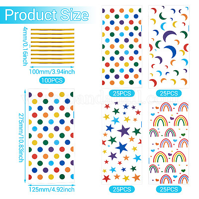 4 набор целлофановых мешочков для хранения конфет из opp-пленки ABAG-TAC0013-20C-01-1