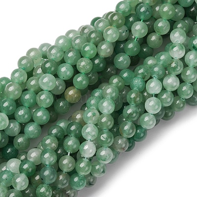 Природный зеленый авантюрин круглых бусин пряди G-S150-8mm-4-1