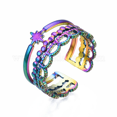 Звездные кольца на манжетах RJEW-N038-003-1