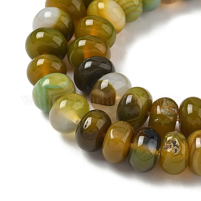 Натуральные полосатые агатовые бусы G-F790-I01-01S-1