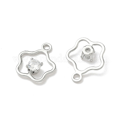 Латунные микро проложить кубического циркония цветок подвески KK-Z136-03P-1